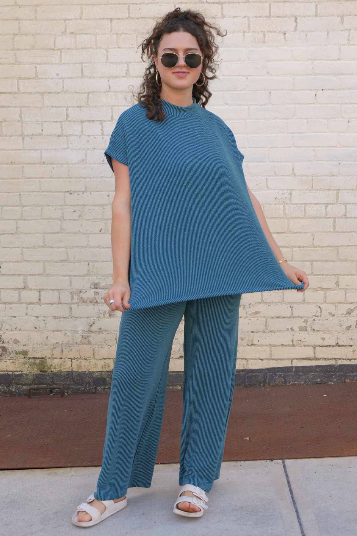 Ribbed Short Sleeve Set