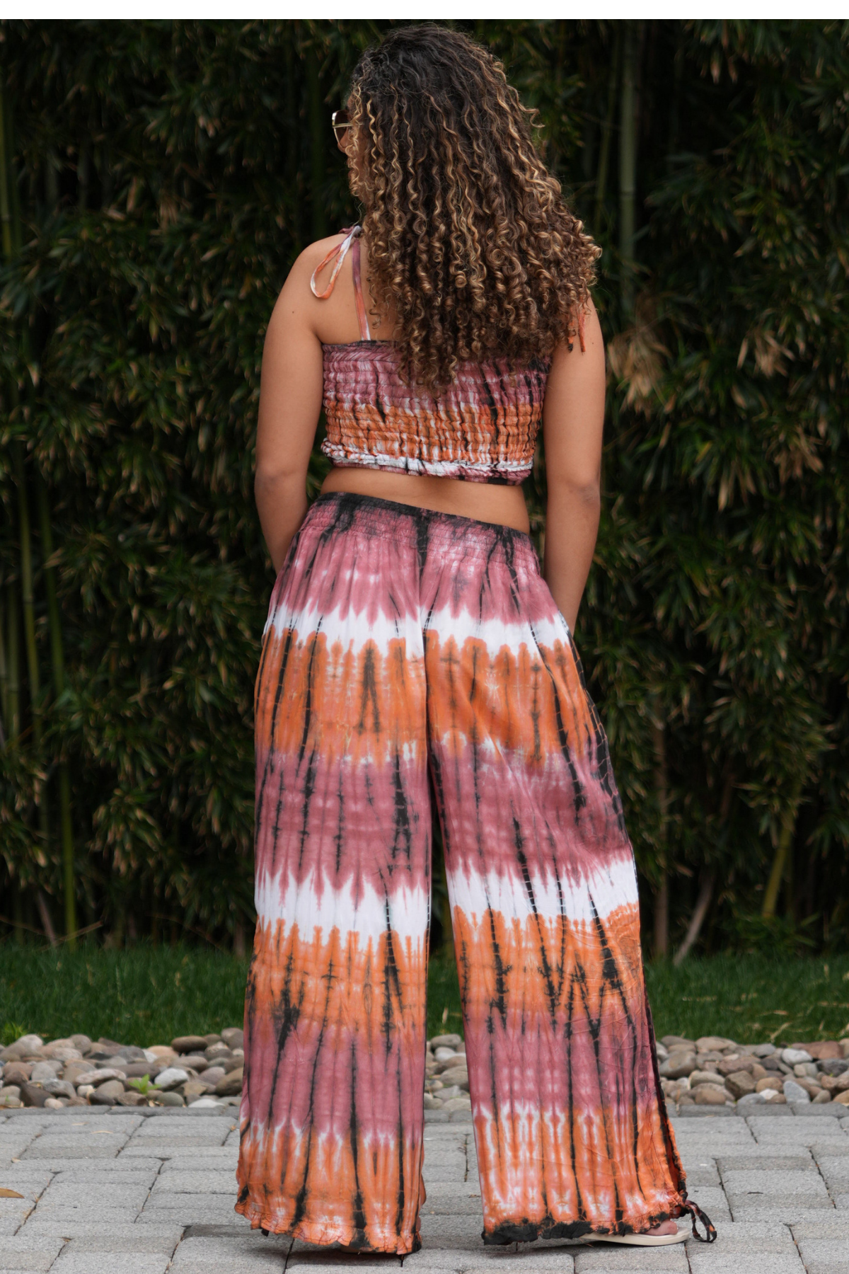 Rust and Rose Tie Dye Smock Waist Bottoms