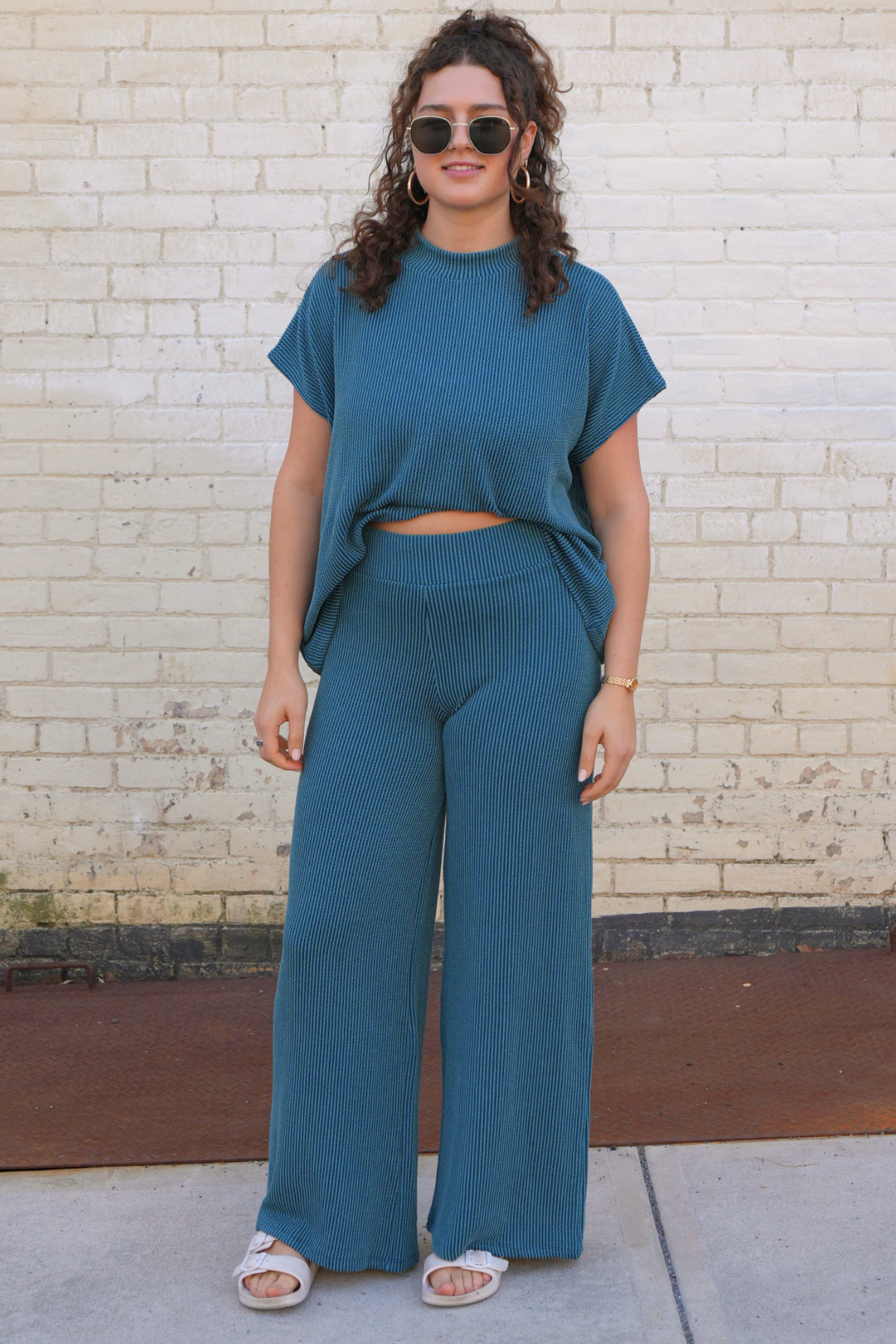 Ribbed Short Sleeve Set