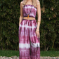 Purple and White Tie Dye Smock Waist Bottoms
