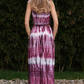 Purple and White Tie Dye Smock Waist Bottoms