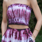 Purple and White Tie Dye Smock Top