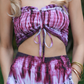 Purple and White Tie Dye Smock Top