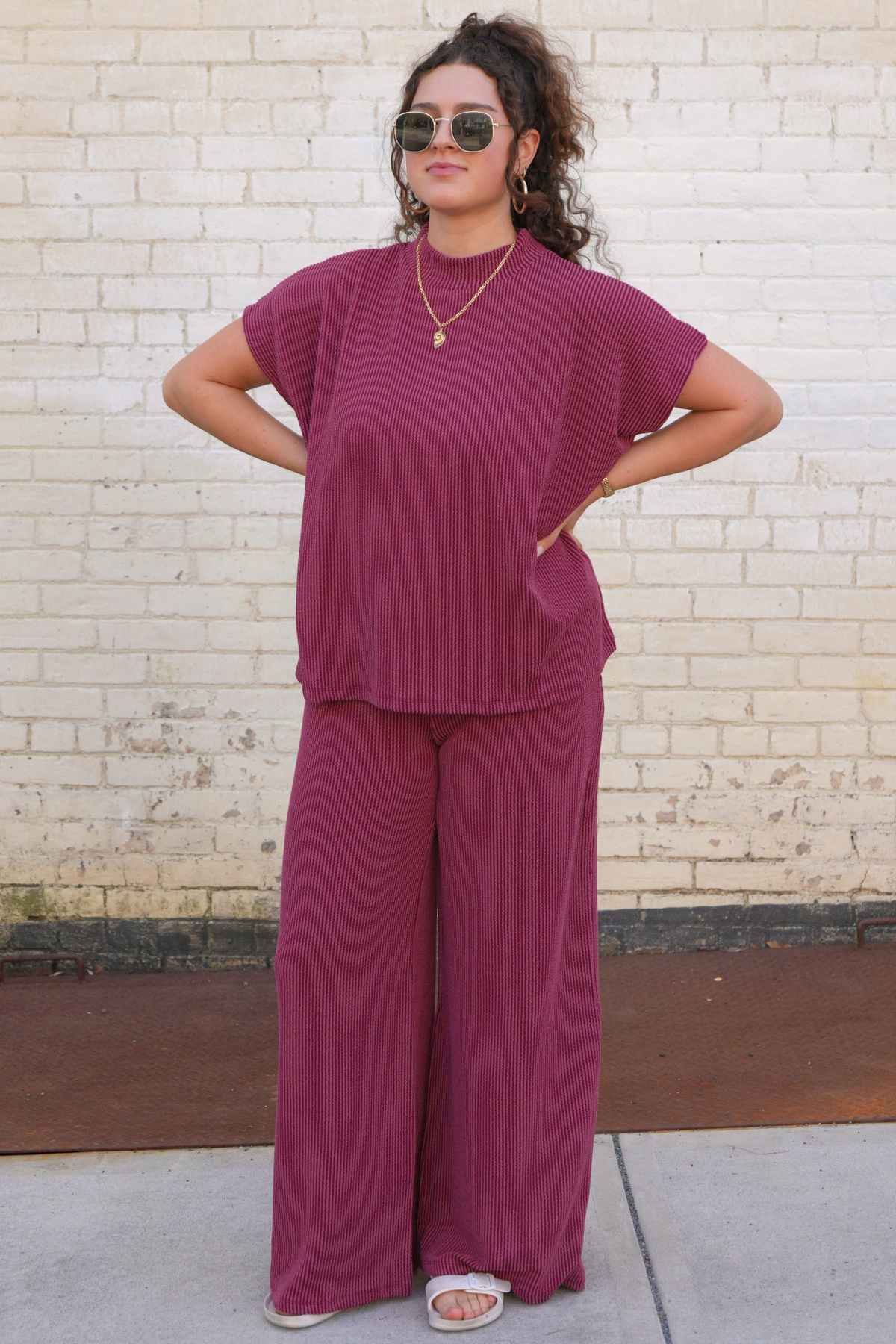 Ribbed Short Sleeve Set