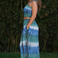 Blue and Green Tie Dye Smock Top
