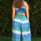 Blue and Green Tie Dye Smock Top
