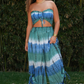 Blue and Green Tie Dye Smock Waist Bottoms