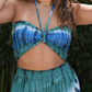 Blue and Green Tie Dye Smock Top