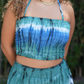 Blue and Green Tie Dye Smock Top