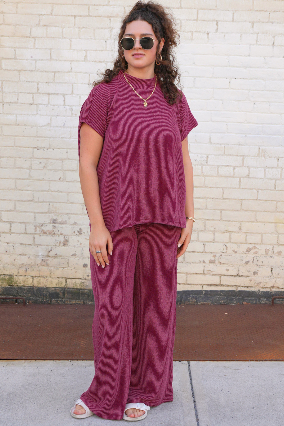 Ribbed Short Sleeve Set