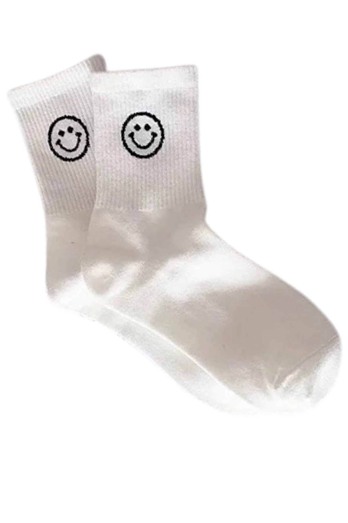 White Smiley Face Socks