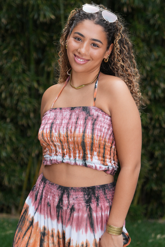 Rust and Rose Tie Dye Smock Top