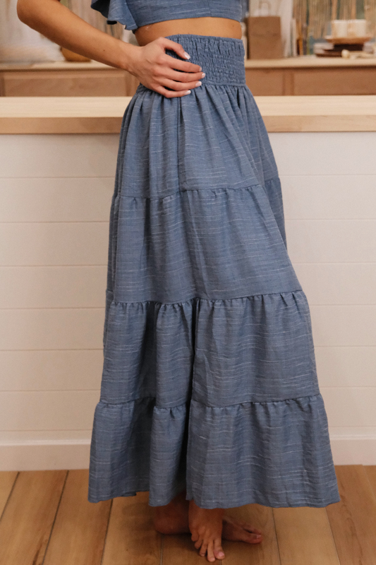 Tiered Smock Maxi Skirt