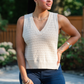 Knit V Neck Sleeveless Top