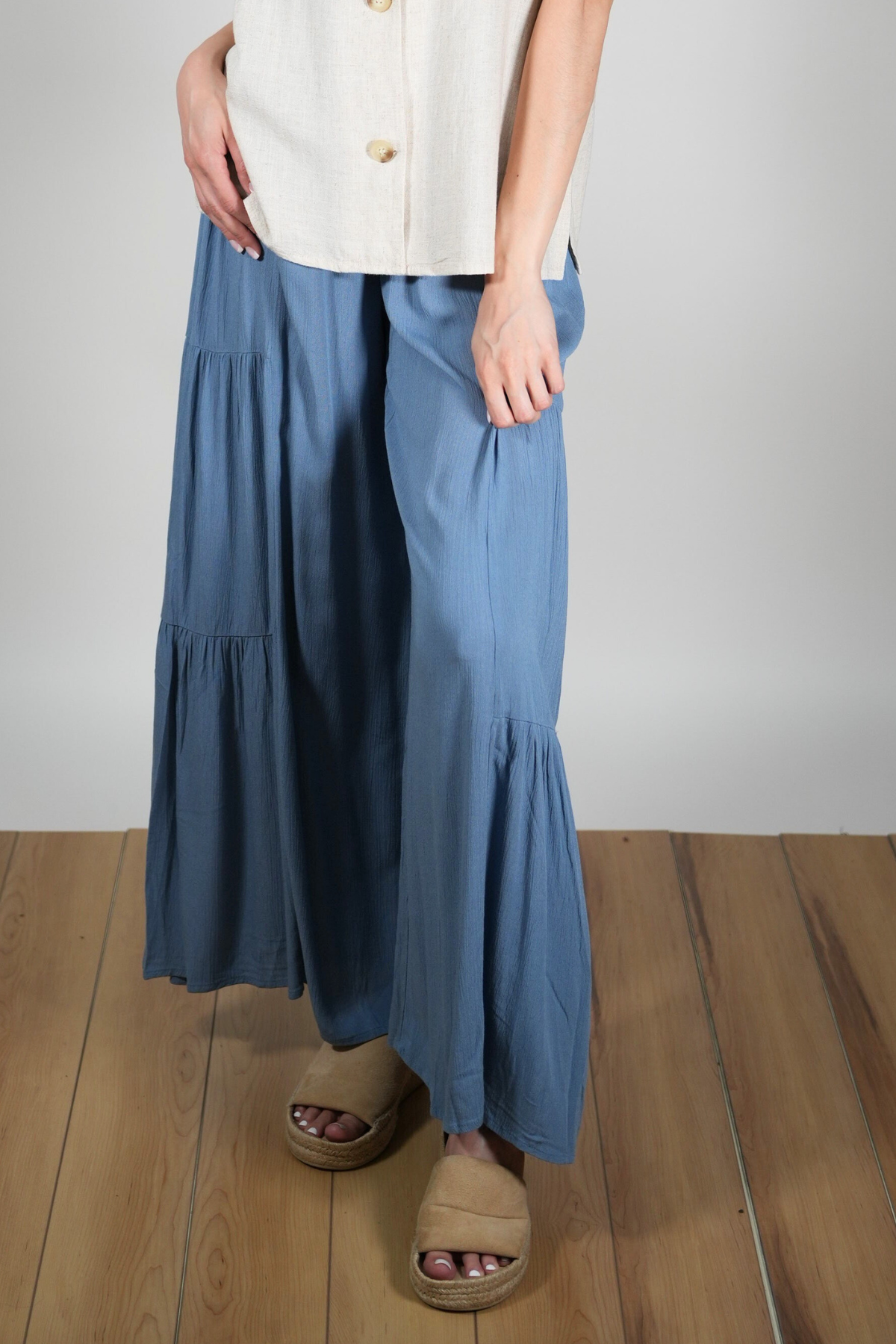 Tiered Wide Leg W. Tie