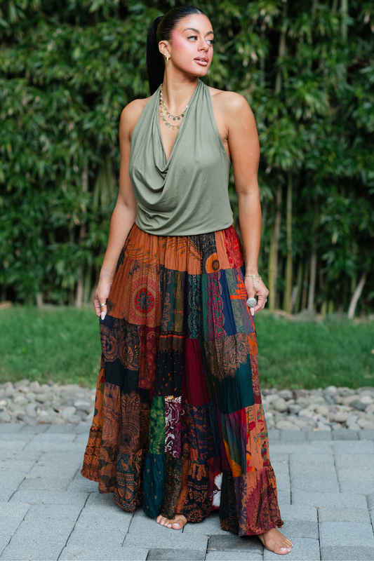 Patchwork Maxi Skirt