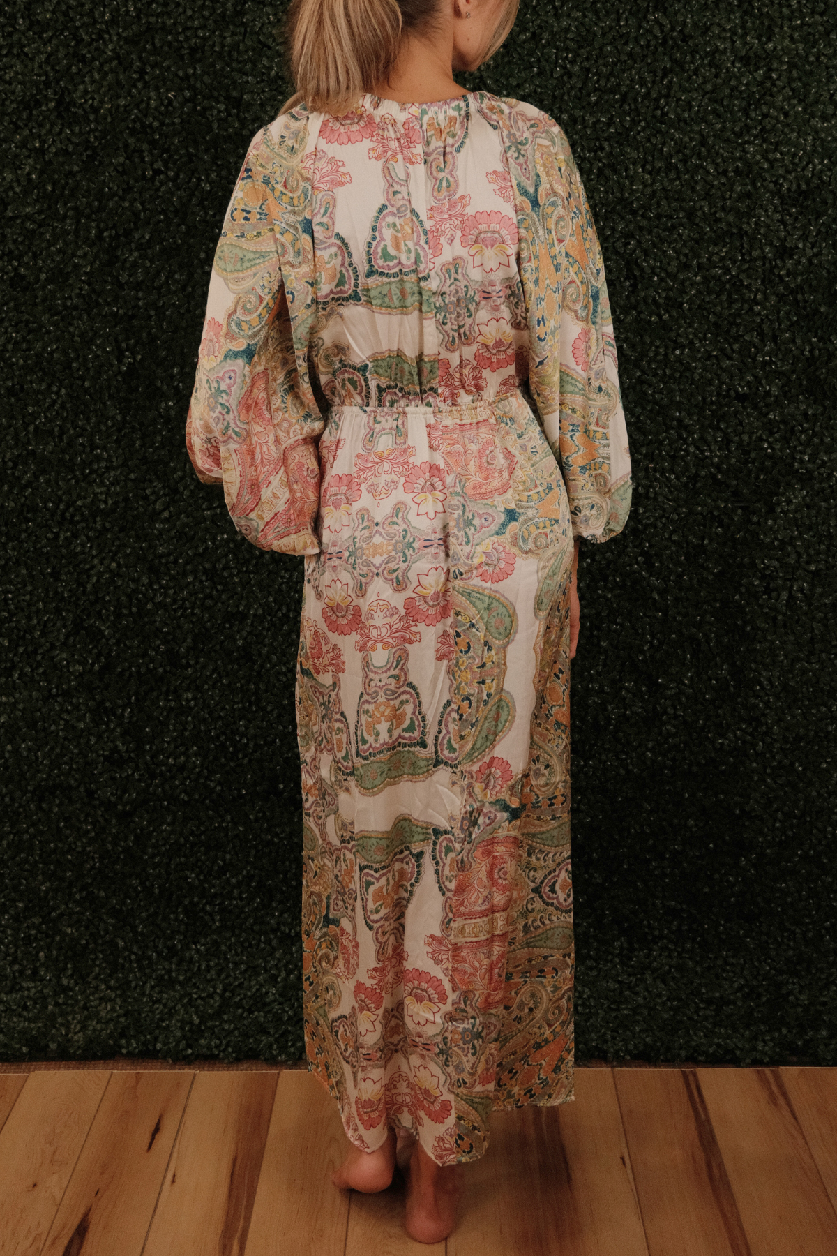 Paisley Balloon Sleeve Dress