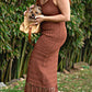 Terra Cotta Crochet Maxi Dress