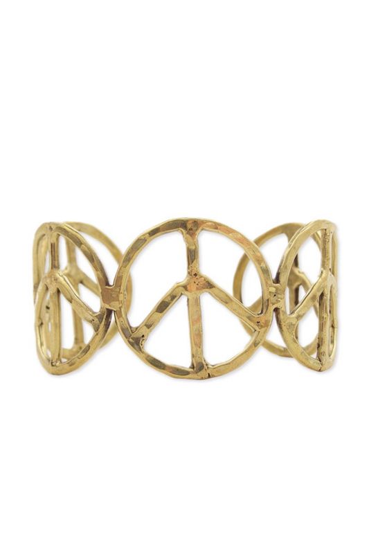 Peace Sign Cuff Bracelet
