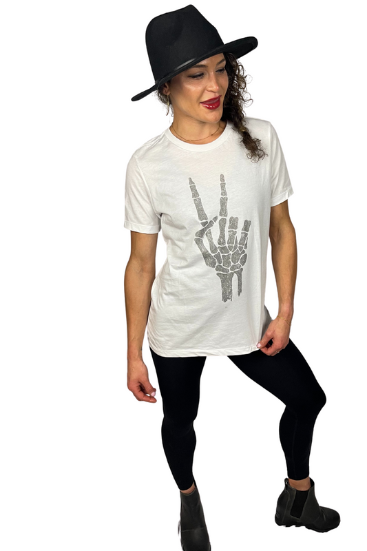 Peace Sign Skeleton Tee