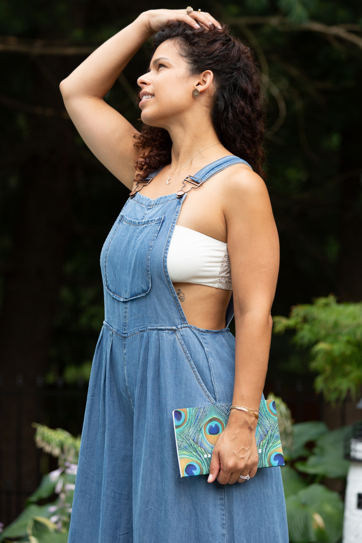 Shop Plus Size Cotton Blend Pinafore Dress in Blue | Taking Shape AU