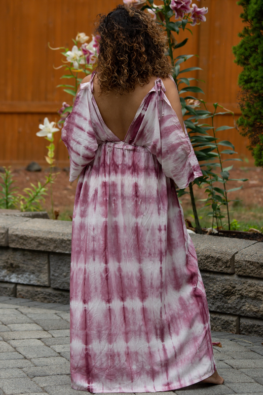 Rose Quartz Open Shoulder Maxi