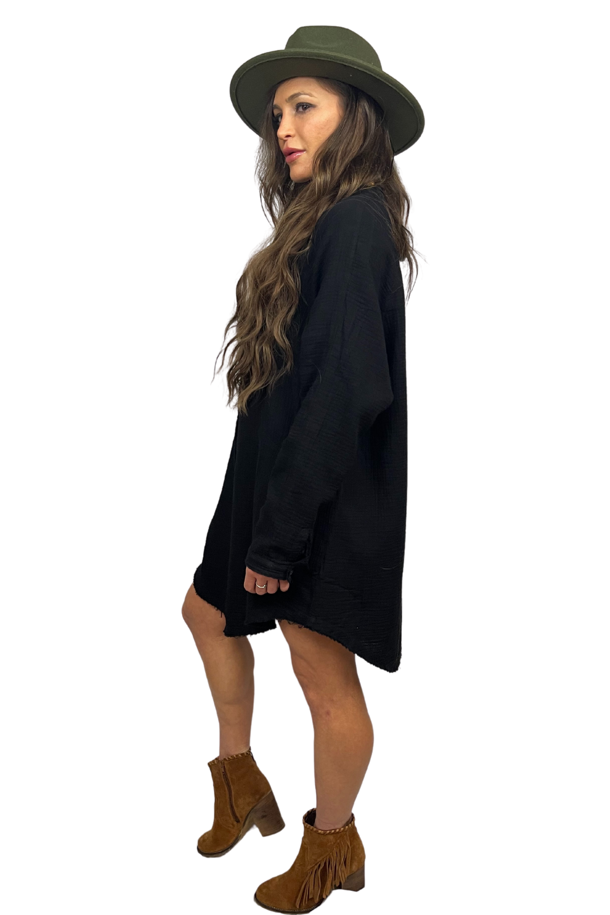 Free Love Long Sleeve Pocket Dress